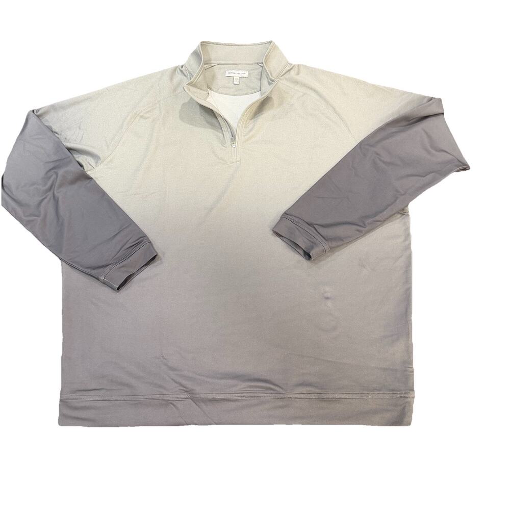 Peter Millar Performance 1/4 Zip 2XL Gray Pullover Golf Stretch Performance